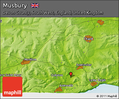 Physical 3D Map of Musbury