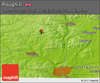 Physical 3D Map of Poughill