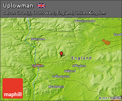 Physical 3D Map of Uplowman