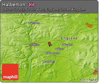 Physical 3D Map of Halberton