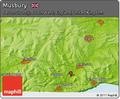 Physical 3D Map of Musbury