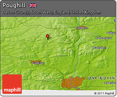 Physical 3D Map of Poughill