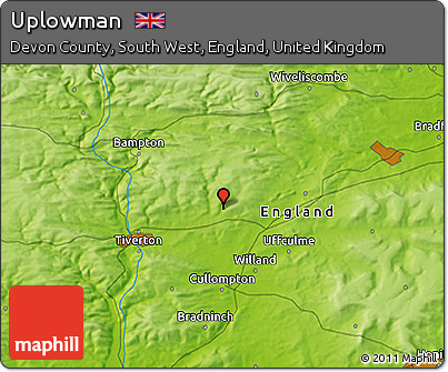 Physical 3D Map of Uplowman