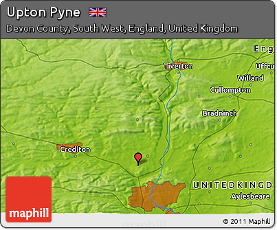 Physical 3D Map of Upton Pyne