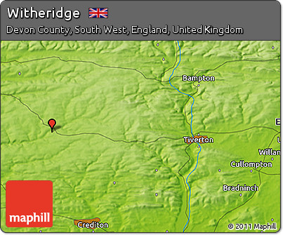 Physical 3D Map of Witheridge