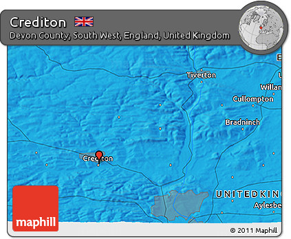 Political 3D Map of Crediton