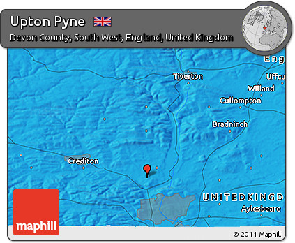 Political 3D Map of Upton Pyne