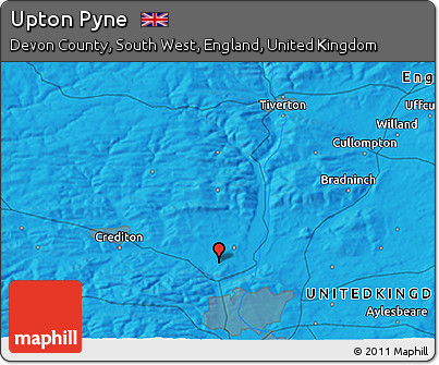 Political 3D Map of Upton Pyne