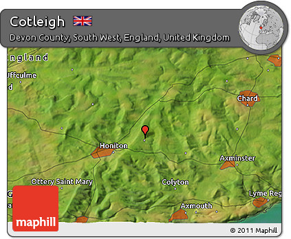 Satellite 3D Map of Cotleigh