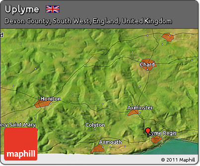 Satellite 3D Map of Uplyme