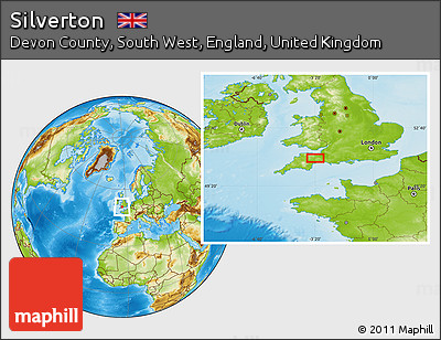 Physical Location Map of Silverton