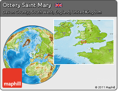 Physical Location Map of Ottery Saint Mary