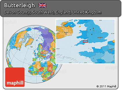Political Location Map of Butterleigh