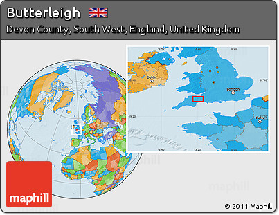 Political Location Map of Butterleigh