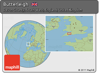 Savanna Style Location Map of Butterleigh