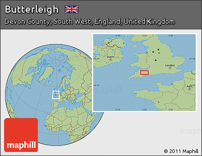 Savanna Style Location Map of Butterleigh
