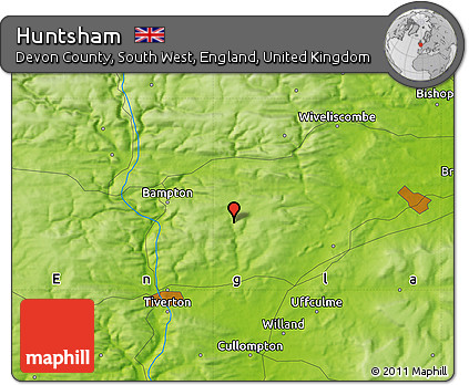 Physical Map of Huntsham