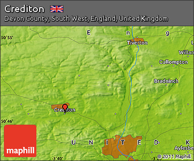 Physical Map of Crediton