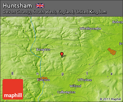 Physical Map of Huntsham