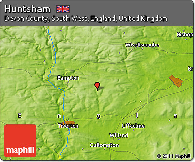 Physical Map of Huntsham