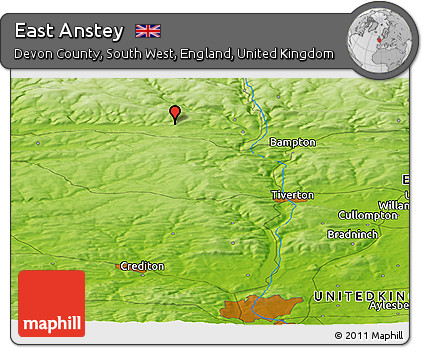 Physical Panoramic Map of East Anstey