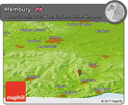 Physical Panoramic Map of Membury