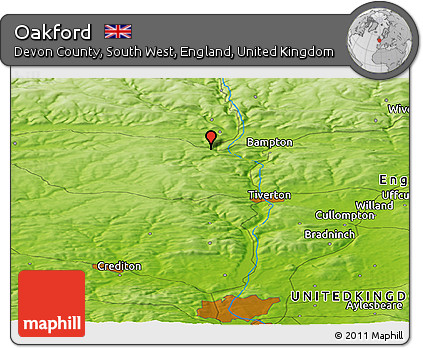 Physical Panoramic Map of Oakford