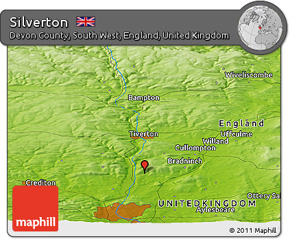 Physical Panoramic Map of Silverton