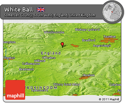 Physical Panoramic Map of White Ball