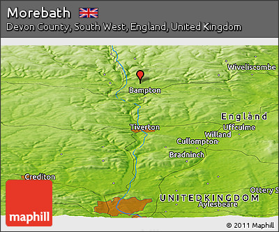 Physical Panoramic Map of Morebath