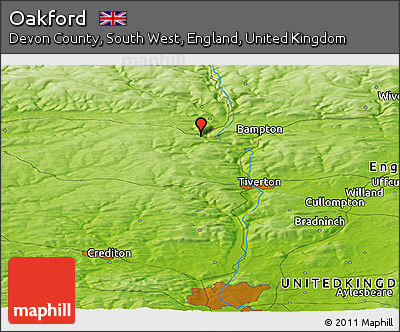 Physical Panoramic Map of Oakford