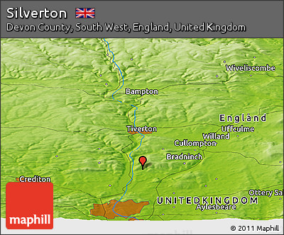Physical Panoramic Map of Silverton
