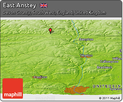 Physical Panoramic Map of East Anstey