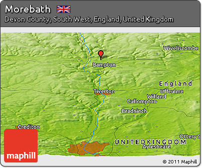 Physical Panoramic Map of Morebath