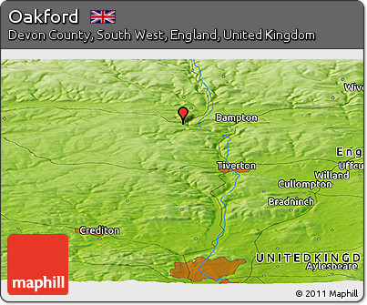 Physical Panoramic Map of Oakford