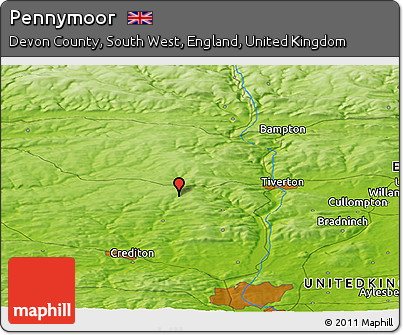Physical Panoramic Map of Pennymoor