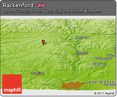Physical Panoramic Map of Rackenford