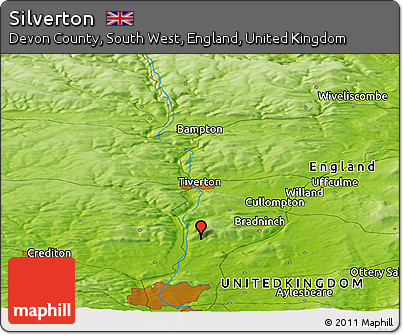 Physical Panoramic Map of Silverton