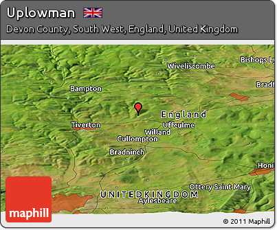 Satellite Panoramic Map of Uplowman