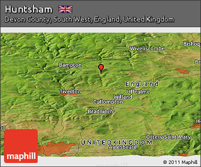 Satellite Panoramic Map of Huntsham