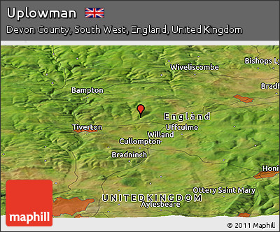 Satellite Panoramic Map of Uplowman