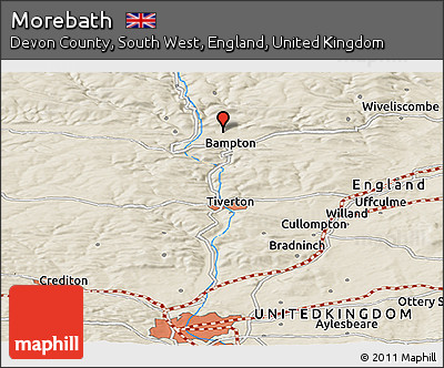 Shaded Relief Panoramic Map of Morebath