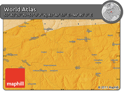 Political Map of the Area around 50° 55' 47" N, 44° 16' 29" E