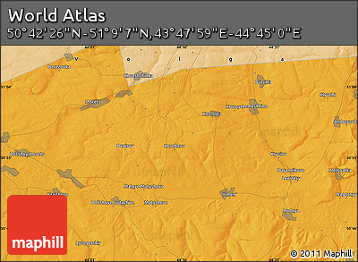 Political Map of the Area around 50° 55' 47" N, 44° 16' 29" E