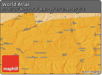 Political Map of the Area around 50° 55' 47" N, 44° 16' 29" E