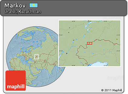 Savanna Style Location Map of Markov, hill shading