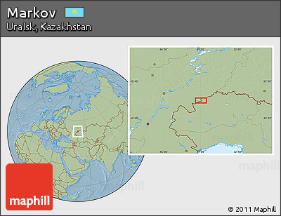 Savanna Style Location Map of Markov, hill shading