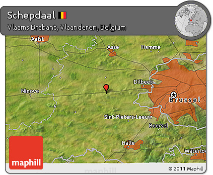 Satellite 3D Map of Schepdaal