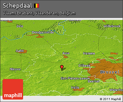 Physical Panoramic Map of Schepdaal