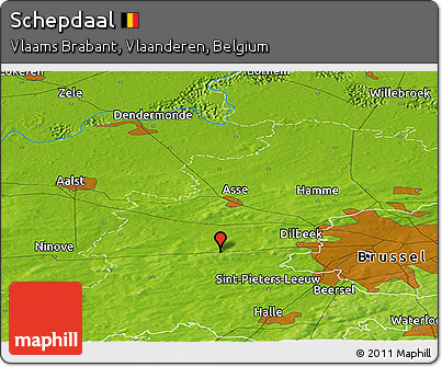 Physical Panoramic Map of Schepdaal